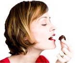 Woman Eating Chocolate